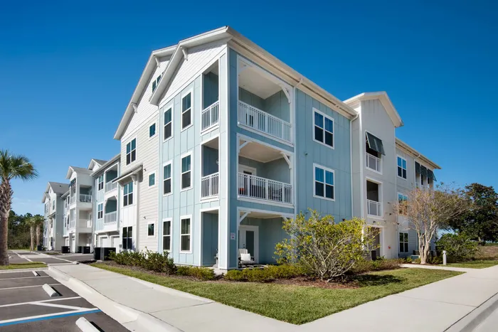 apartment building exterior on sunny day