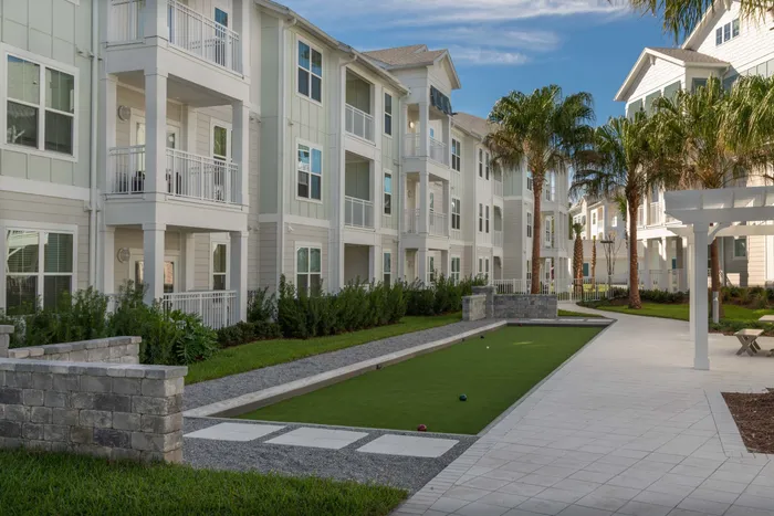 apartment building in shade