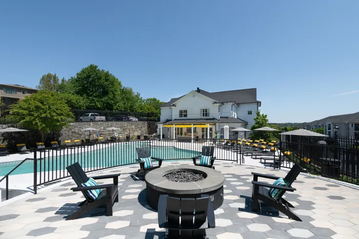 Fire Pit with Adirondack Chairs at The Kendrick Apartments in Atlanta, GA 30324