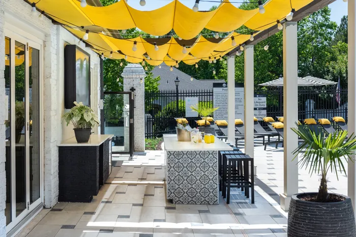 Outdoor Entertaining Space at The Kendrick Apartments in Atlanta, GA 30324