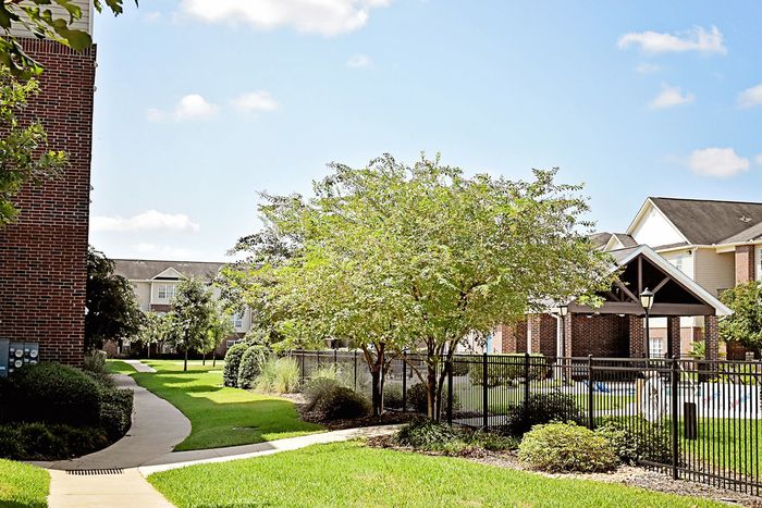 Outdoor view of apartment and grounds
