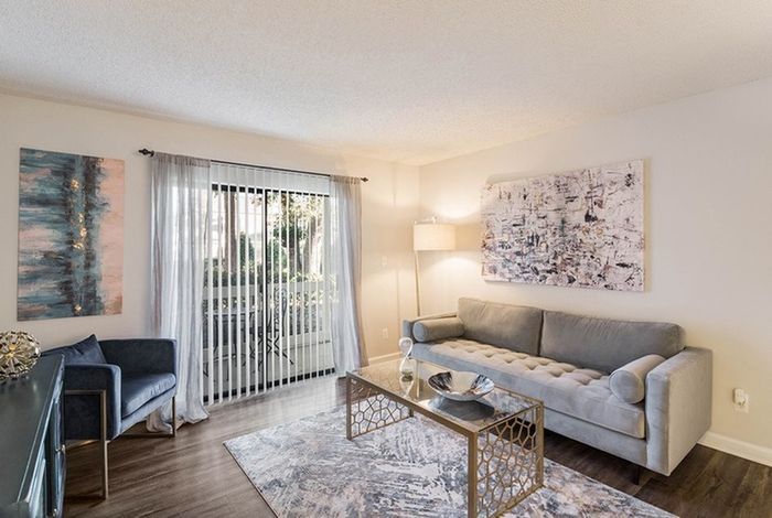 Model apartment living area