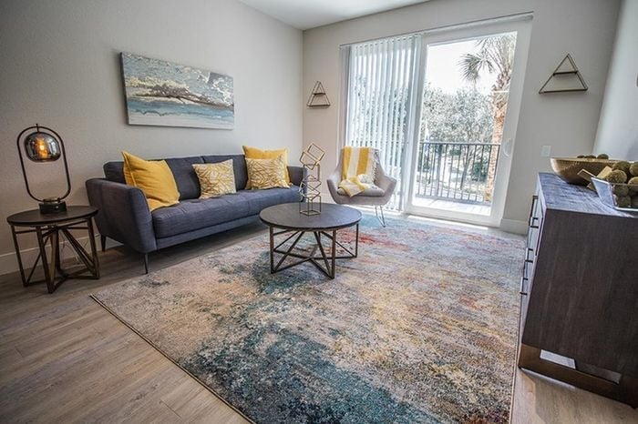 Model apartment living area