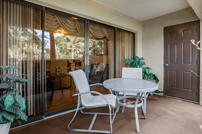 Model apartment patio