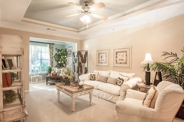 Model apartment living area