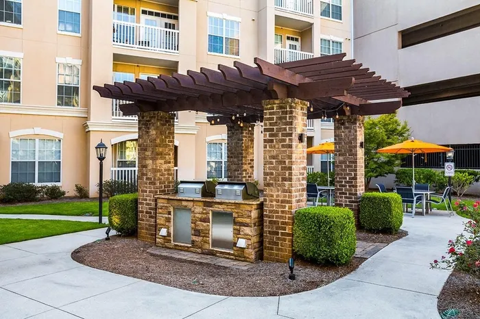 Pool area BBQ grills