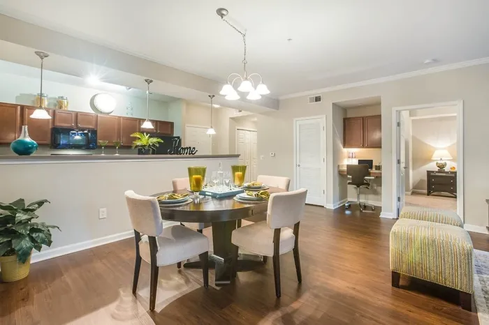 Model apartment dining area