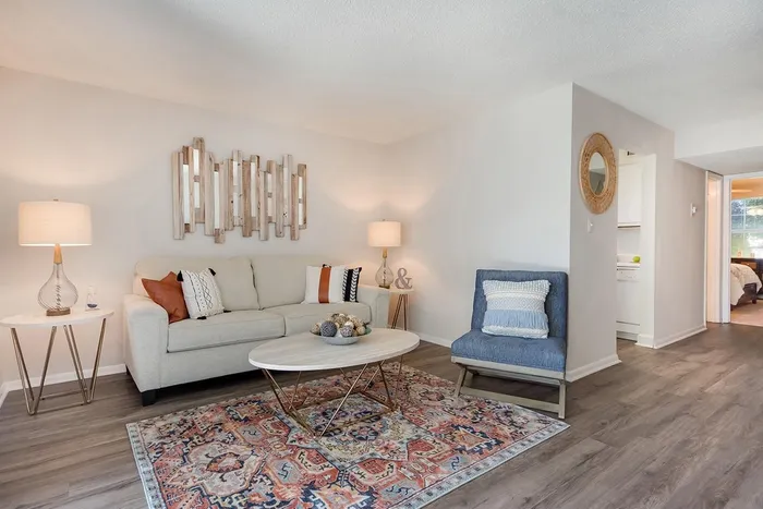 Model apartment living area