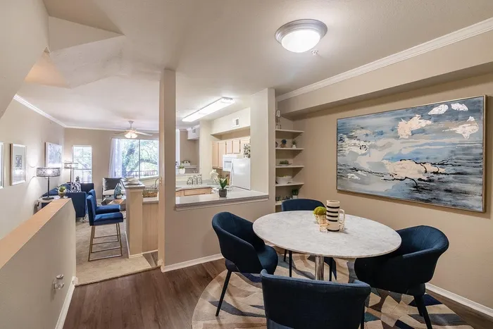 Model apartment dining area