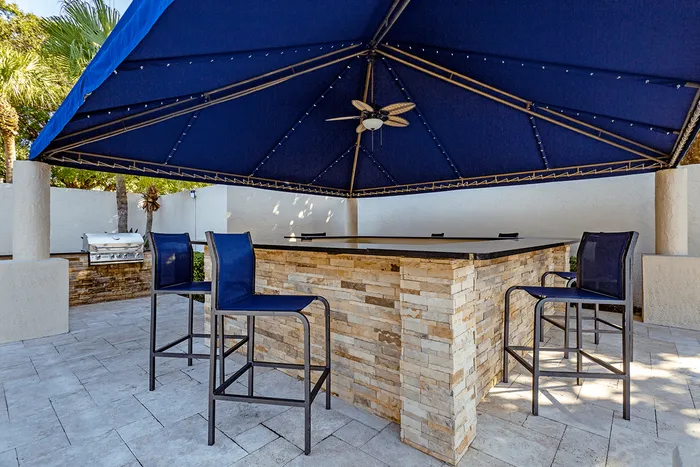Poolside grill area