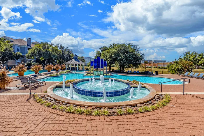 Poolside fountain