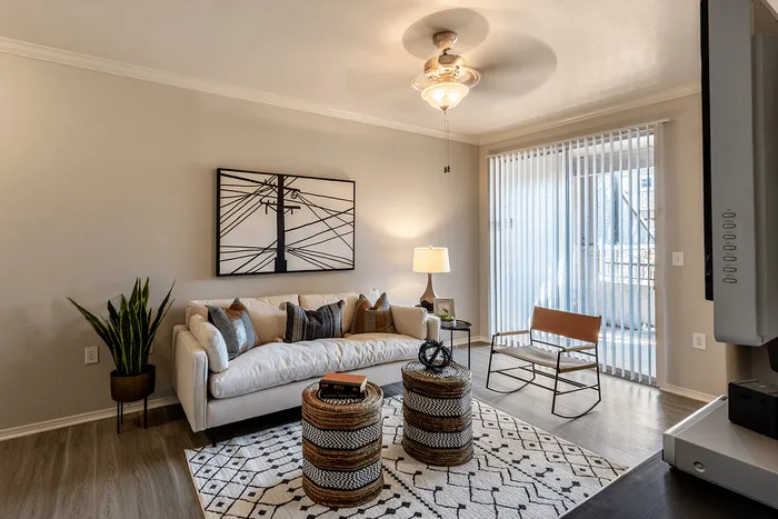 Model apartment living area