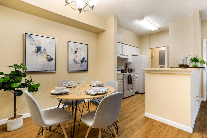 Dining area and kitchen