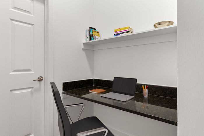 built-in desk space