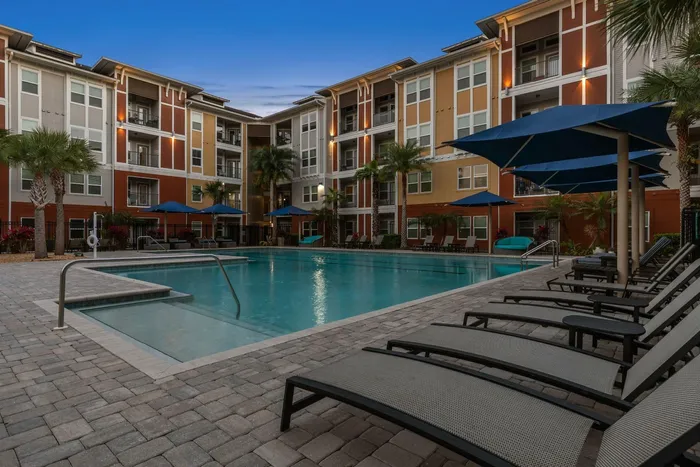 Pool Dusk | Venue at Lakewood Ranch FL Apartments