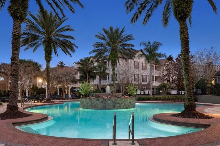 Pool Dusk | Village at Baldwin Park | Orlando FL Apartments