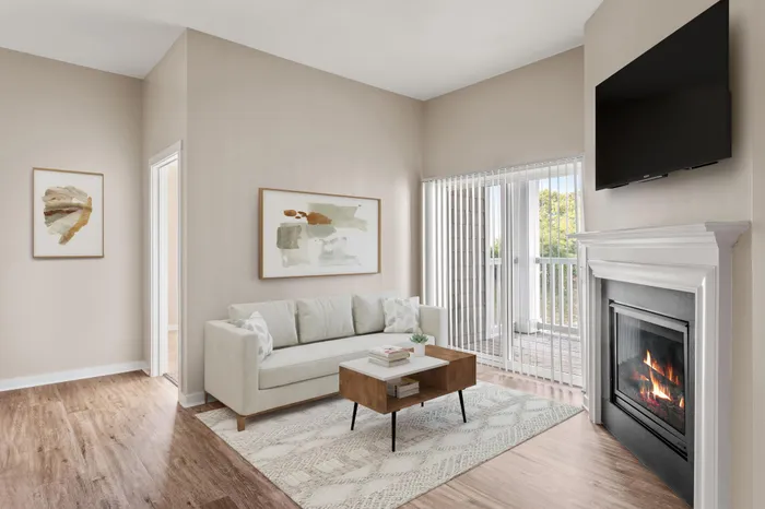 Renovated Living Room with Fireplace