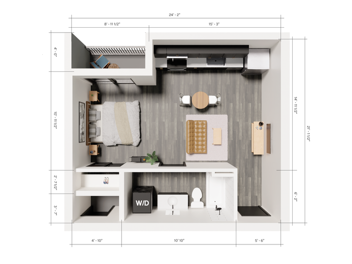 343 Apartments Salt Lake City Studio Unit S2