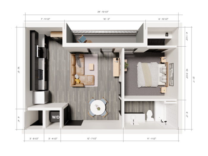 343 Apartments Salt Lake City 1 Bedroom Unit A3