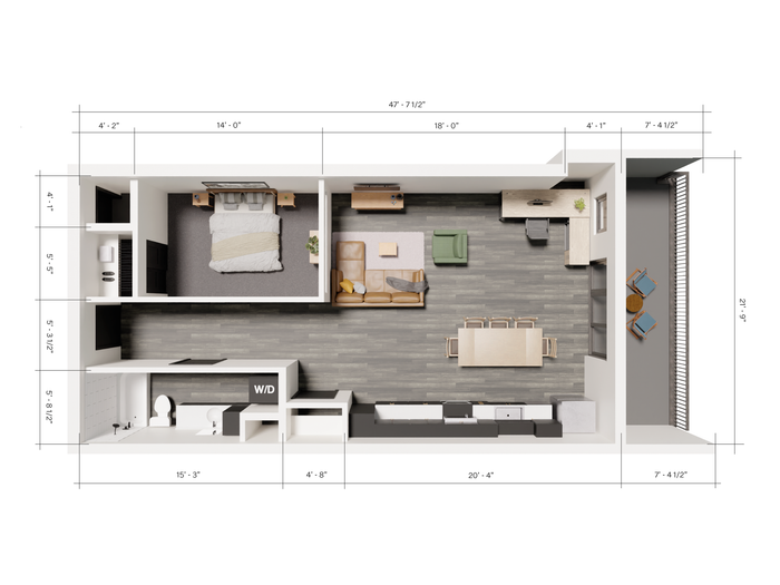 343 Apartments Salt Lake City 1 Bedroom Unit A4
