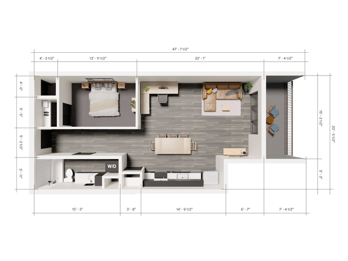 343 Apartments Salt Lake City 1 Bedroom Unit A6