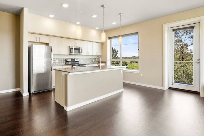 Kitchen with Pendant Lighting | Salem OR Apartments | South Block