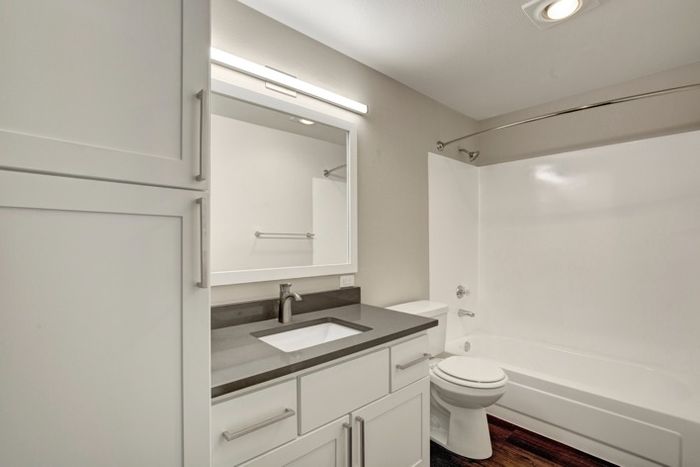 Bathroom with Built-In Linen Closet | Apartments in Everett | Charter Club