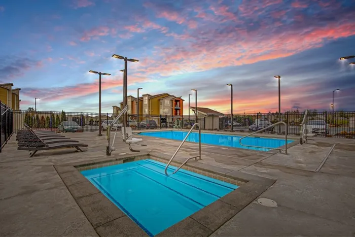 Spa at Dusk | Apartments in Lacey WA | Toscana Apartment Homes
