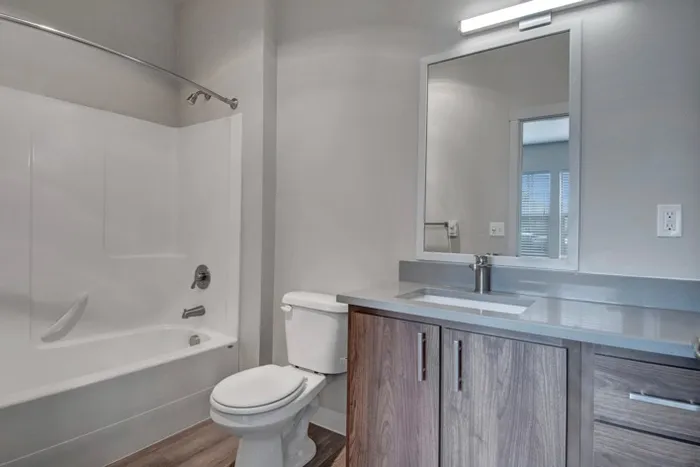 Bathroom with Extra Cabinet Space | Tualatin OR Apartments | River Ridge