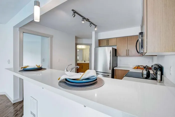 Kitchen and Hall | Seattle Wa Apartments For Rent | The Noble