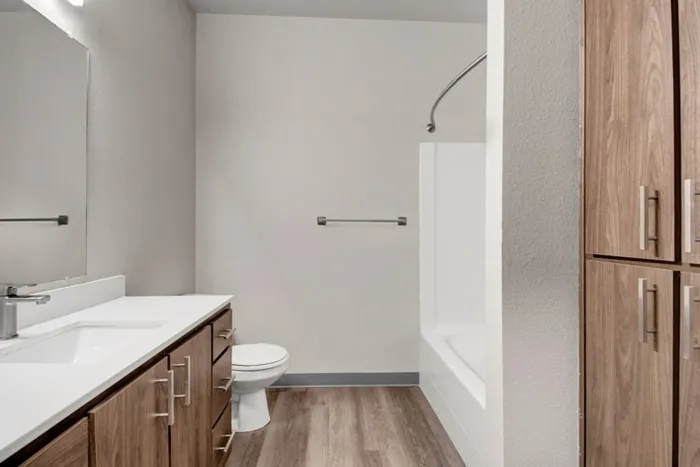Bathroom with Extra Cabinet Space | Tualatin OR Apartments | River Ridge