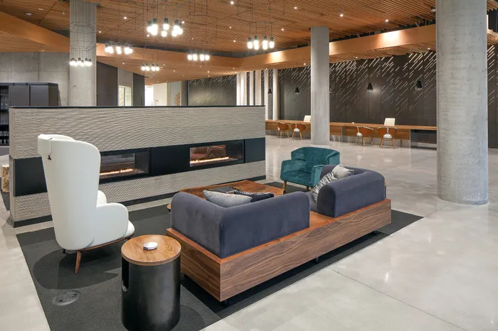 NV fireplace lobby