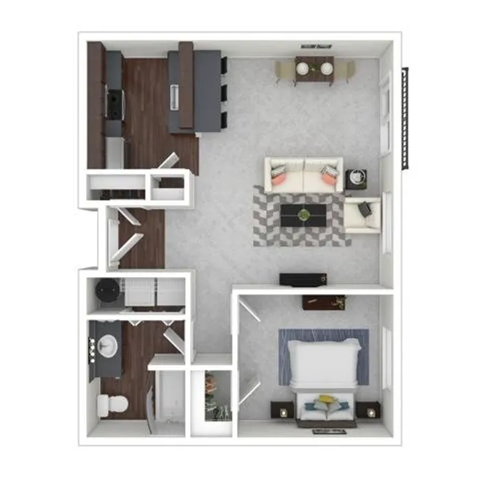 1 Bedroom Floor Plan | Dupont Washington Apartments | Trax at DuPont Station