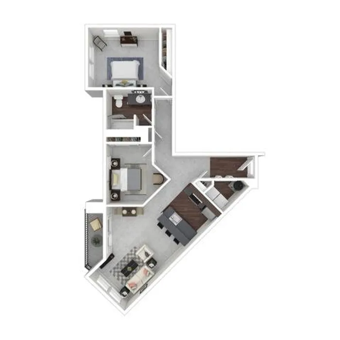 2 Bdrm Floor Plan | Apartments For Rent In Dupont Washington | Trax at DuPont Station