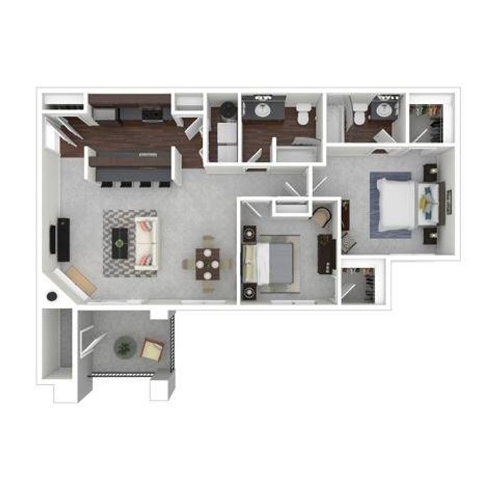 2 Bdrm Floor Plan | Apartments For Rent In Dupont Washington | Trax at DuPont Station