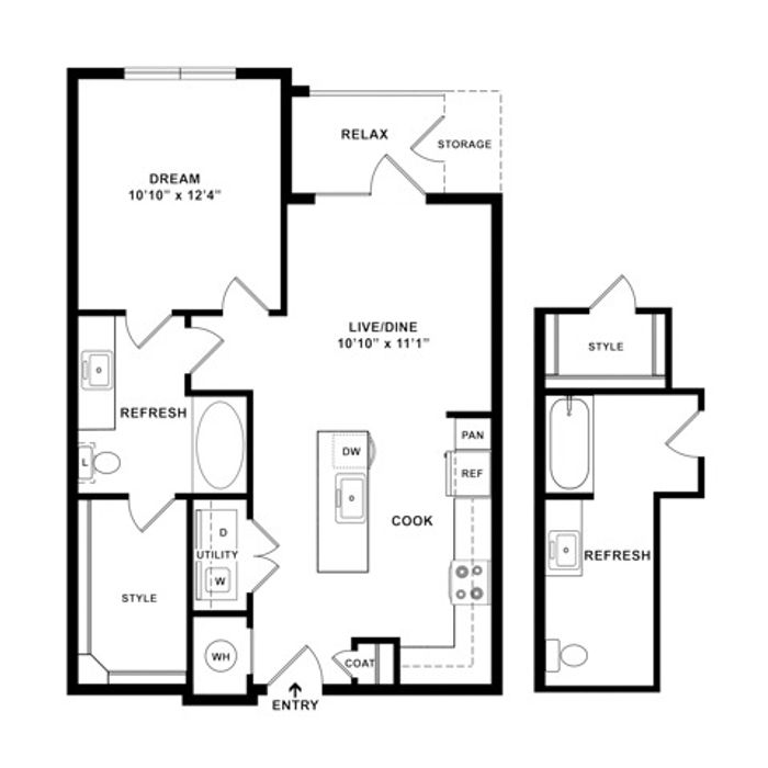 One Bedroom One Bath | Austin Texas Apartments | Brightleaf at Lakeline Apartments