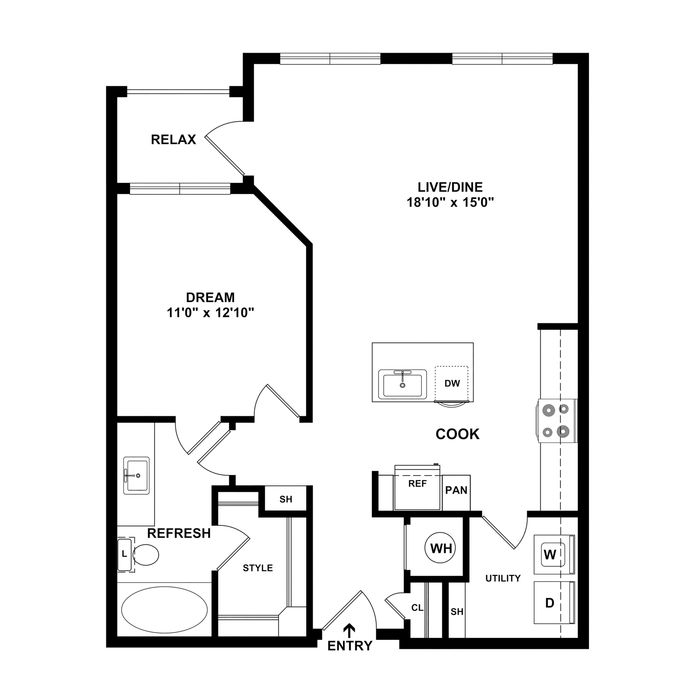 One Bedroom One Bath | Austin Texas Apartments for Rent | Brightleaf at Lakeline