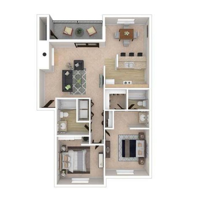 Two Bedroom Two Bath | Apartments in Everett WA | Charter Club