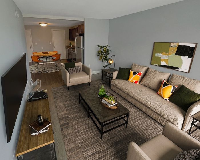 Two-bedroom apartment floor plan at Winchester Arms