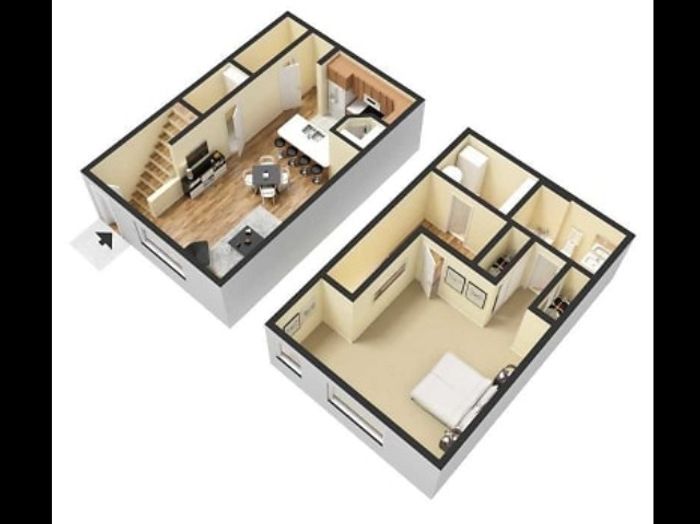 Bach - One bed One and One Half Bath - 930 sqft