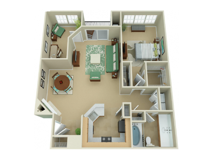 Haley - One Bedroom One Bathroom with Den
