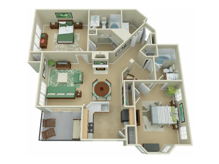 Arbor - Two Bedroom Two Bathroom