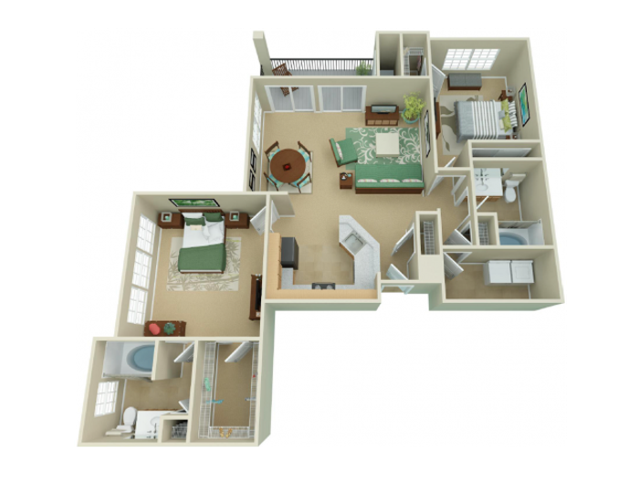 Laurel -  Two Bedroom Two Bathroom