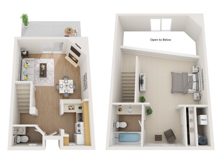 Aero24Twenty 1 Bedroom Floorplan