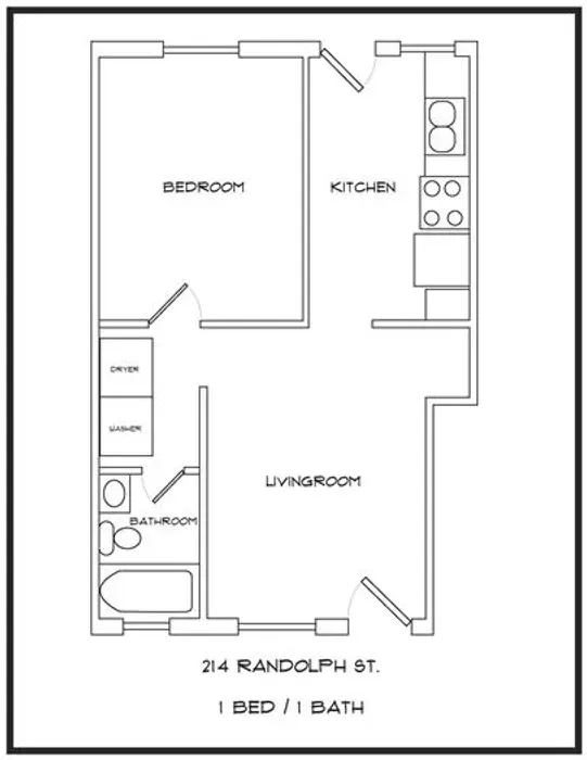 1 bed floorplan