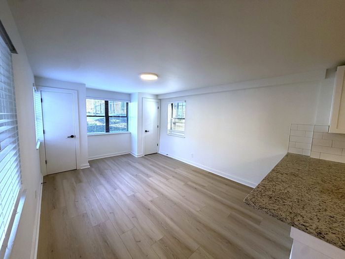 Bright and spacious apartment room featuring modern flooring, large windows, and ample natural light.