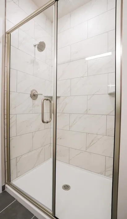 Glass Shower with tiling