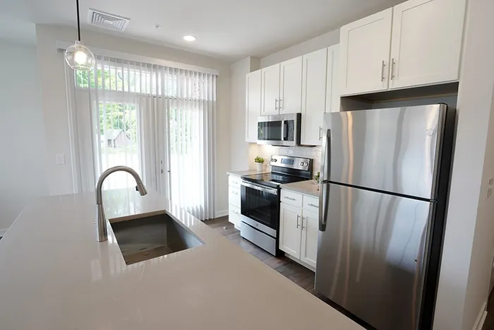 new kitchen with subway tile backsplash