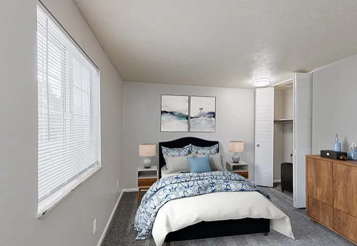 Pet-Friendly Apartments In Jefferson Hills, PA - Heritage Hills - Bedroom with Carpet and Windows