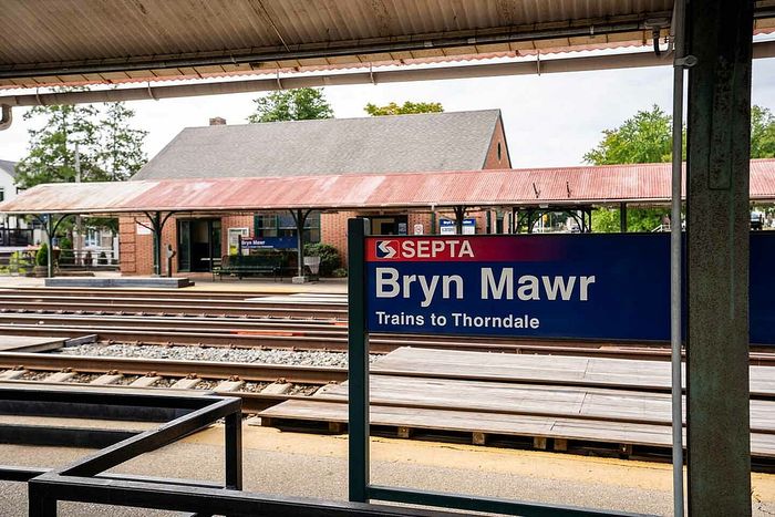 Charming Bryn Mawr train station with vintage architecture, offering convenient SEPTA service to Thorndale.